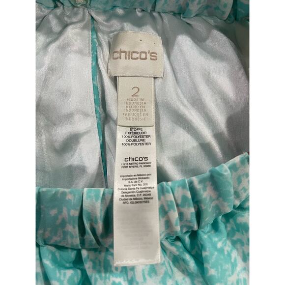 Chico’s Dress Sz 2 Tunic Sz 3 Set Faux leather halter Maxi Ombré Aqua Grey Brown - Picture 12 of 16